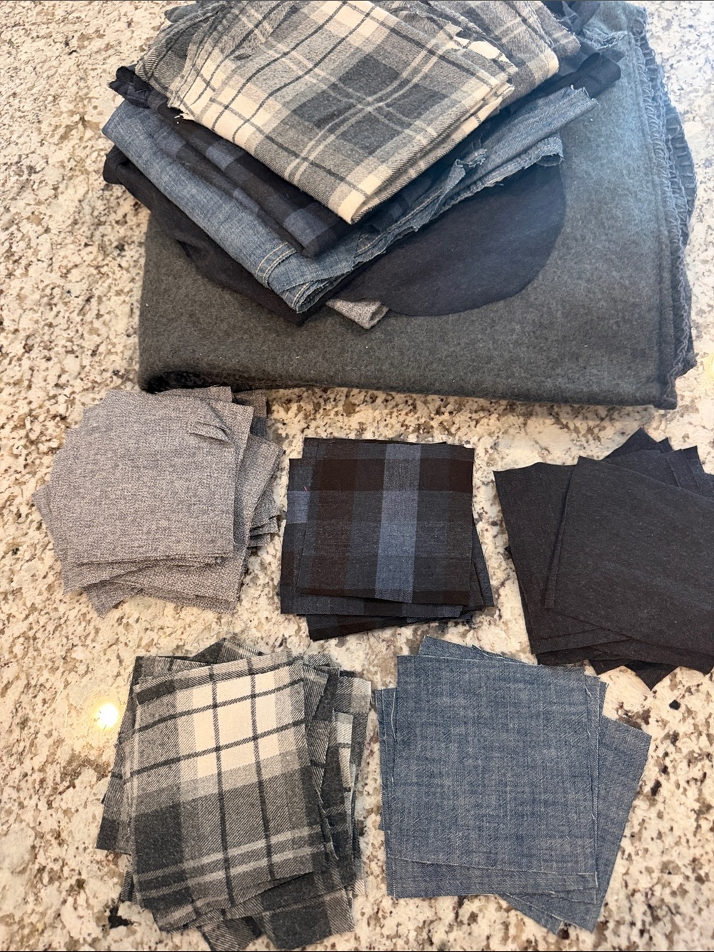 Flannel quilt pieces